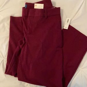NWT Old Navy Cranberry Red Harper pants, size 10.